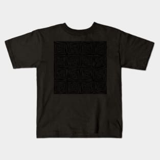 Hawaiian Squares Geometric Turtle Shell  Organic Pattern Kids T-Shirt